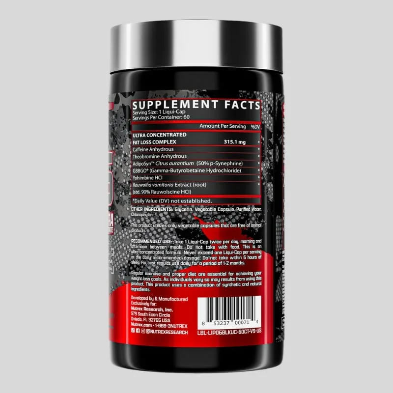 Nutrex LIPO6 Black Ultra – 60 Caps - Image 2